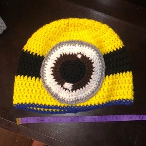 Handmade Minion beanie. Adult size. Can custom make.